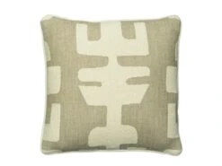 Cushion With Geometric Design, Woven In Ivory