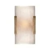 Alabaster Wide Wall Light With Antique-burnished Brass