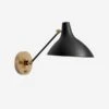 Charlton Wall Light, Black And Hand-Rubbed Antique Brass -Andrew Martin 148472 charlton black