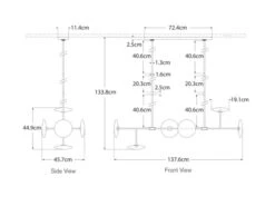 Sculptural Lighting Design In Aged Iron & Antique Brass -Andrew Martin 149697 calvino linear chandelier diagram