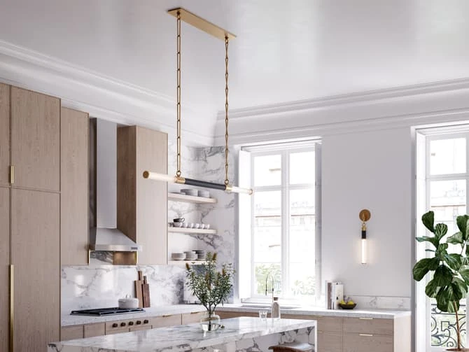 Modern Pendant Light In Aged Brass 4 Modern Pendant Light In Aged Brass - Image 2