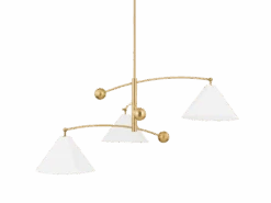 Sculptural Brass Chandelier