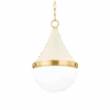 Modern Pendant Charm -Andrew Martin 152788 ciara pendant aged brass soft cream