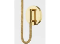 Aged Brass And Rattan Wall Light -Andrew Martin 152910 z107i3eg