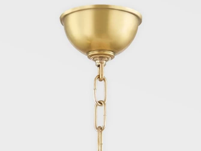 Aged Brass And Rattan Chandelier 6 Aged Brass And Rattan Chandelier - Image 4