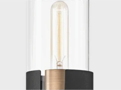 Vertical Wall Light -Andrew Martin 153581 amando patina brass texture black 2