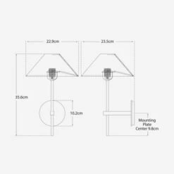 Hackney Wall Light, Bronze -Andrew Martin 207643 hackney dimensions