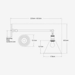 Boston Wall Light, Hand-Rubbed Antique Brass -Andrew Martin 207656 boston dimensions