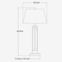 Wright Table Lamp, Gilded Iron And Glass -Andrew Martin 208006 wright dimensions