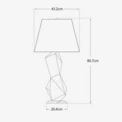 Bayliss Table Lamp, White Leather Ceramic -Andrew Martin 208058 bayliss dimensions
