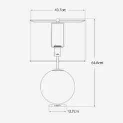 Elsie Table Lamp, Blush / Cream Shade -Andrew Martin 208068 elsie dimensions
