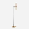 Clarkson Floor Lamp, Black And Hand-Rubbed Antique Brass -Andrew Martin 208080 clarkson floor lamp in black and antique brass with linen shades
