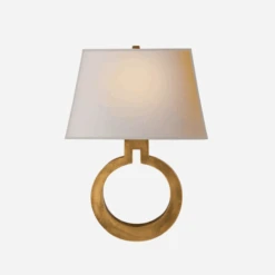Ring Form Wall Light, Antique-Burnished Brass