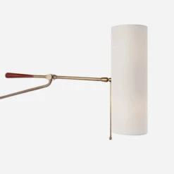 Frankfort Wall Light, Hand-Rubbed Antique Brass/Mahogany