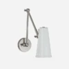 Antonio Wall Light, Polished Nickel And White Shade -Andrew Martin 208425 antonio wall light in polished nickel with white shade