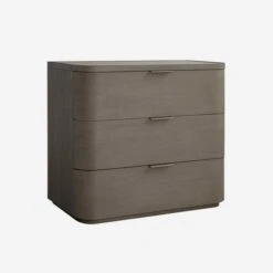 Hampstead Nightstand -Andrew Martin 210495 hampstead nightstand 3 draws smoked oak angle web 2