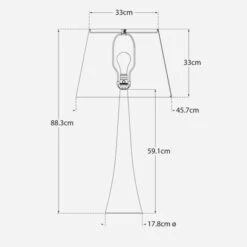 Dover Table Lamp, Aged Iron -Andrew Martin 213800 dover dimensions