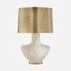 Armato Table Lamp, Porous White Ceramic / Antique Burnished Brass Shade -Andrew Martin 213832 armato table lamp white burnished antique brass