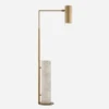 Alma Floor Lamp, Antique-Burnished Brass And White Marble -Andrew Martin 214237 alma floor lamp in antique burnished brass and white marble