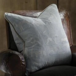 Kingdom Powder Fabric -Andrew Martin 214533 kingdom powder cushion lifestyle