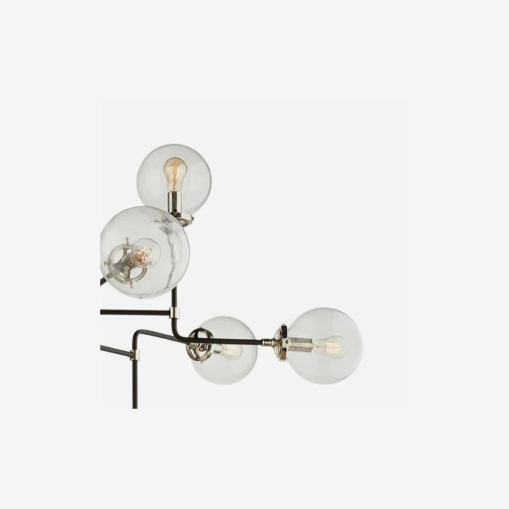 Bistro Chandelier, Polished Nickel 5 Bistro Chandelier, Polished Nickel - Image 3