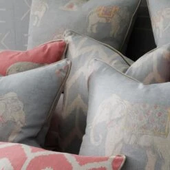 Jumbo Powder Cushion -Andrew Martin 215091 powder and pink gobi cushions group shot detail 1