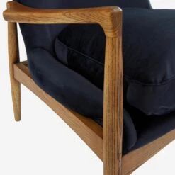 Crispin Chair Chair, Blue -Andrew Martin 215911 crispin chair wood detail ch899