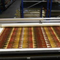 Ladder Brick Fabric -Andrew Martin 215998 ladder brick behind the scenes lifestyle