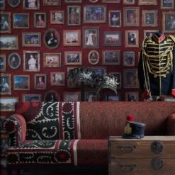 Gallery Wallpaper - Red Wallpaper -Andrew Martin 216502 andrew martin museum wallpaper gallery red wallpaper