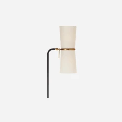 Clarkson Floor Lamp, Black And Hand-Rubbed Antique Brass -Andrew Martin 216539 clarkson floor lamp in black and antique brass with linen shades