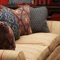 Espiga Blue Fabric -Andrew Martin 216653 espiga blue and sanchez blue cushions lifestyle