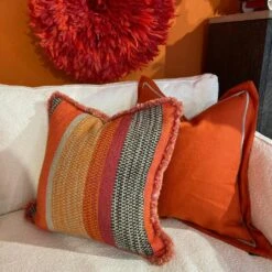 Llama Orange Cushion -Andrew Martin 216692 llama orange in walton st