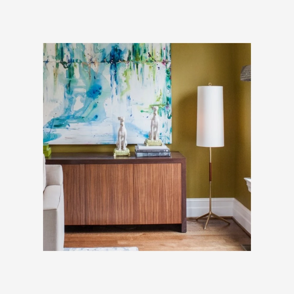 Frankfort Floor Lamp, Hand-Rubbed Antique Brass And Mahogony 5 Frankfort Floor Lamp, Hand-Rubbed Antique Brass And Mahogony - Image 3