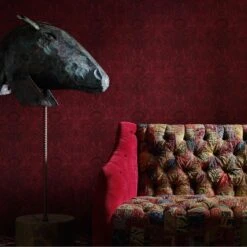 Kew Red Wallpaper -Andrew Martin 217491 andrew martin museum wallpaper kew red wallpaper