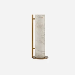 Alma Floor Lamp, Antique-Burnished Brass And White Marble -Andrew Martin 217742 alma floor lamp in antique burnished brass and white marble