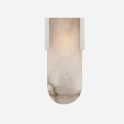 Melange Wall Light, Polished Nickel/Alabaster -Andrew Martin 217785 melange wall light in polished nickel with alabaster