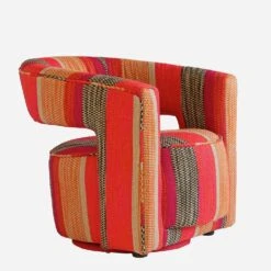 Madison Swivel Chair, Llama Orange -Andrew Martin 230901 madison llama angle