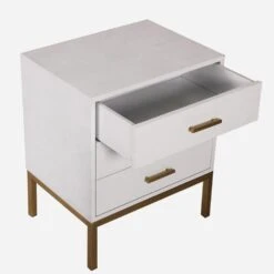 Jasper White Side Chest, White -Andrew Martin 247252 jasper white open