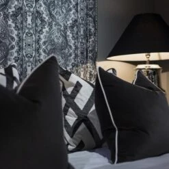 Pelham Charcoal Cushion -Andrew Martin 24745 pelham charcoal cushion lifestyle