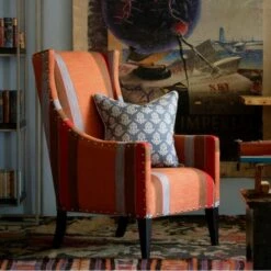 Sprig Denim Cushion -Andrew Martin 257420 saharan skies paint pluto chair in es cavalet 3 sprig denim cushion