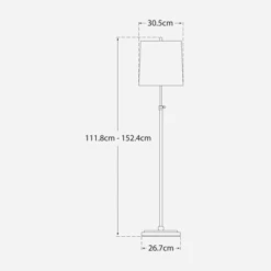 Bryant Floor Lamp, Polished Nickel -Andrew Martin 259301 bryant