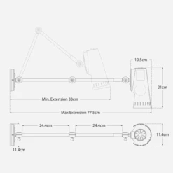 Antonio Wall Light, Polished Nickel And White Shade -Andrew Martin 259364 antonio