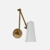 Antonio Wall Light, Hand-Rubbed Antique Brass And White Shade 1 Antonio Wall Light, Hand-Rubbed Antique Brass And White Shade -Andrew Martin 259379 antonio wall light in hand rubbed antique brass with white shade