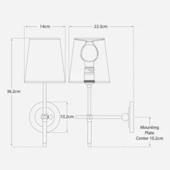 Bryant Wall Light, Polished Nickel With Silver Trim Shade -Andrew Martin 259386 bryant wall
