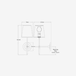 Bryant Wall Light, Bronze With Black Trim Shade -Andrew Martin 259394 bryant wall