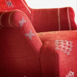 Victoria Moroccan Arm Chair -Andrew Martin 268891 victoria moroccan red detail 1