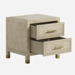 Raffles Bedside Table, Two Drawer 12 Raffles Bedside Table, Two Drawer -Andrew Martin 269866 raffles nightstand open