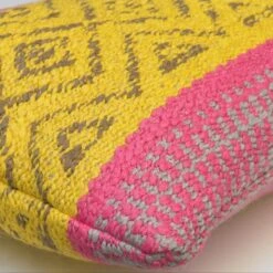 Pampas Yellow Rectangle Cushion -Andrew Martin 270781 pampas yellow knife edge detail