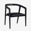 Hampstead Dining Chair -Andrew Martin 270969 hampstead dining chair charcoal oak and fonyx leather angle