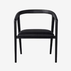 Hampstead Dining Chair -Andrew Martin 271008 hampstead dining chair charcoal oak and fonyx leather front